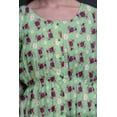 thumbnail image 3 of Bimba Robe Midi à Boutons Feuilles Vertes & Roses Tunique Femme Manches Longues Smockée-TP, 3 of 7
