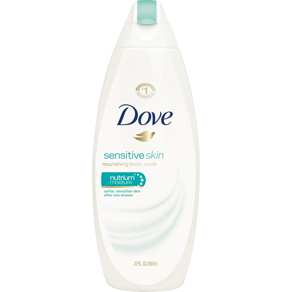 Dove Sensitive Skin Nourishing Body Wash, Unscented, 22 oz (Pack of 6