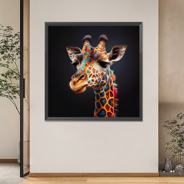 Cuadros Decorativos Pintura de diamante 5D DIY Kit de jirafa de taladro redondo completo Decoración del hogar (w2270) DQrwqpou embutido en tela