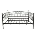 thumbnail image 6 of Twin Bed Frame, Daybed Frame with Headboard, Classic Decorative Appearance Twin Size Sofa Bed with Steel Slat Support, Metal Bed Frame, Mattress Foundation Bed for Living Room Guest Room, Black, 6 of 6