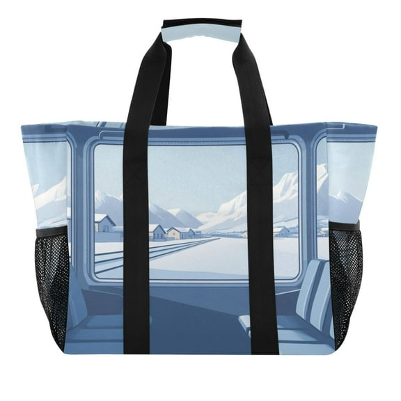 Large-capacity handheld storage bag:Thickened picnic travel bag,oversized clothing luggage organizing bag. Compartment