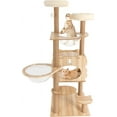 thumbnail image 2 of DENEST 54 inch Brown Cat Tree Modern MDF Cat Tower for Cats Multi-Level Cat Condo with Scratching Posts, 2 of 14