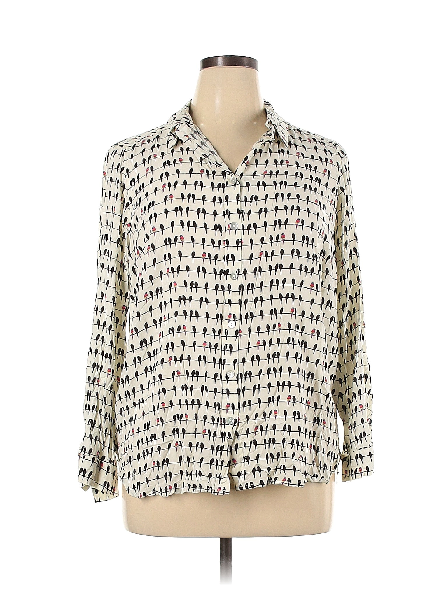 Long Sleeve Button-Down Shirt - Walmart 