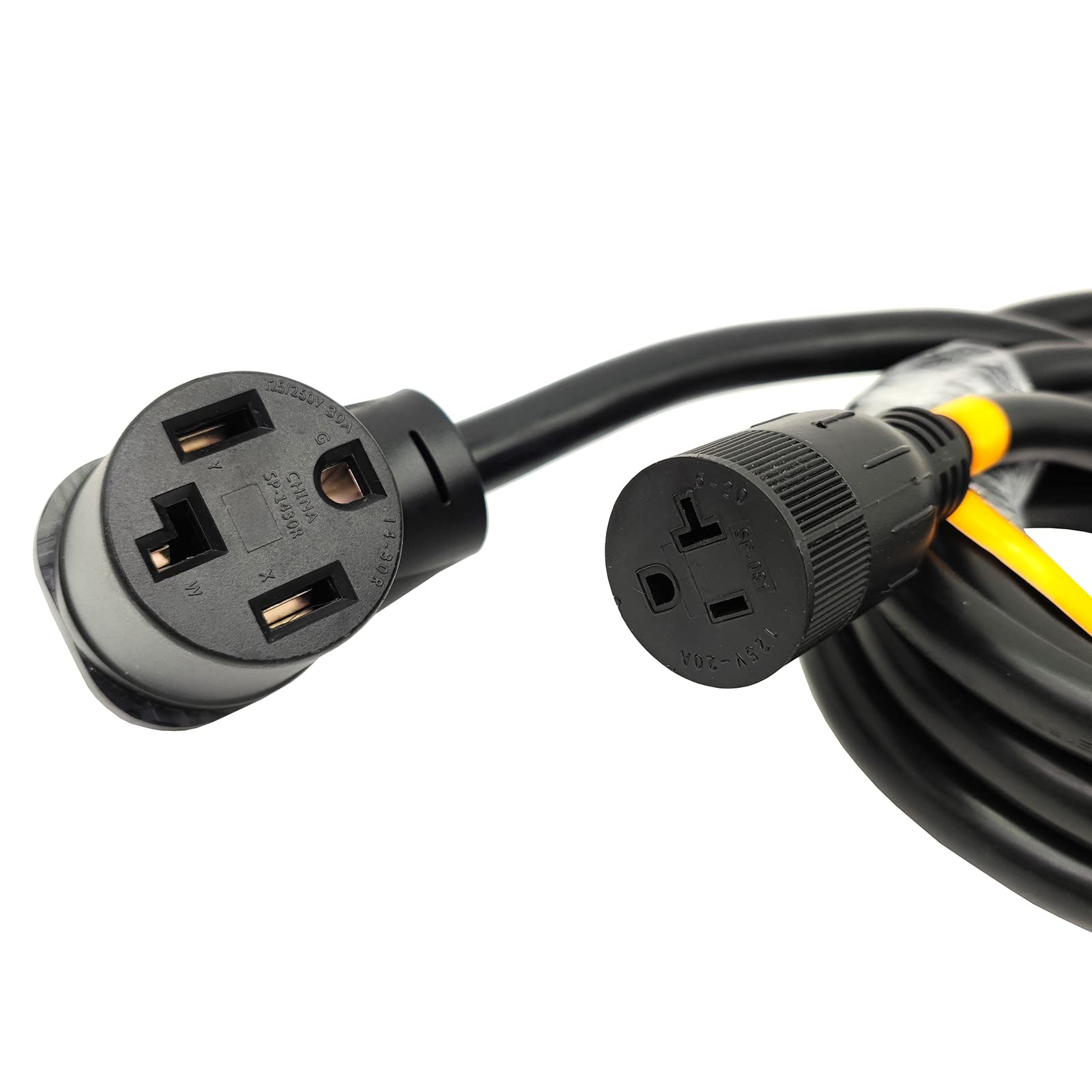 Parkworld 67580 4-Prong Dryer Splitter to 5-20R, NEMA 14-30P Male Plug to 14-30R & 5-20R (T-Blade Also for 5-15R) Female Receptacle