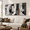 Black and White Abstract-24"L x 16"W, variant on Large Tree Ring Canvas Wall Art, 36"L x 24"W, Rustic Neutral Wood Stump Design for Home Decor