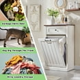 thumbnail image 6 of SinCiDo Kitchen Tilt Out Trash Can Cabinet, 10 Gallon Farmhouse Wooden Trash Garbage Can with Drawer, 6 of 7