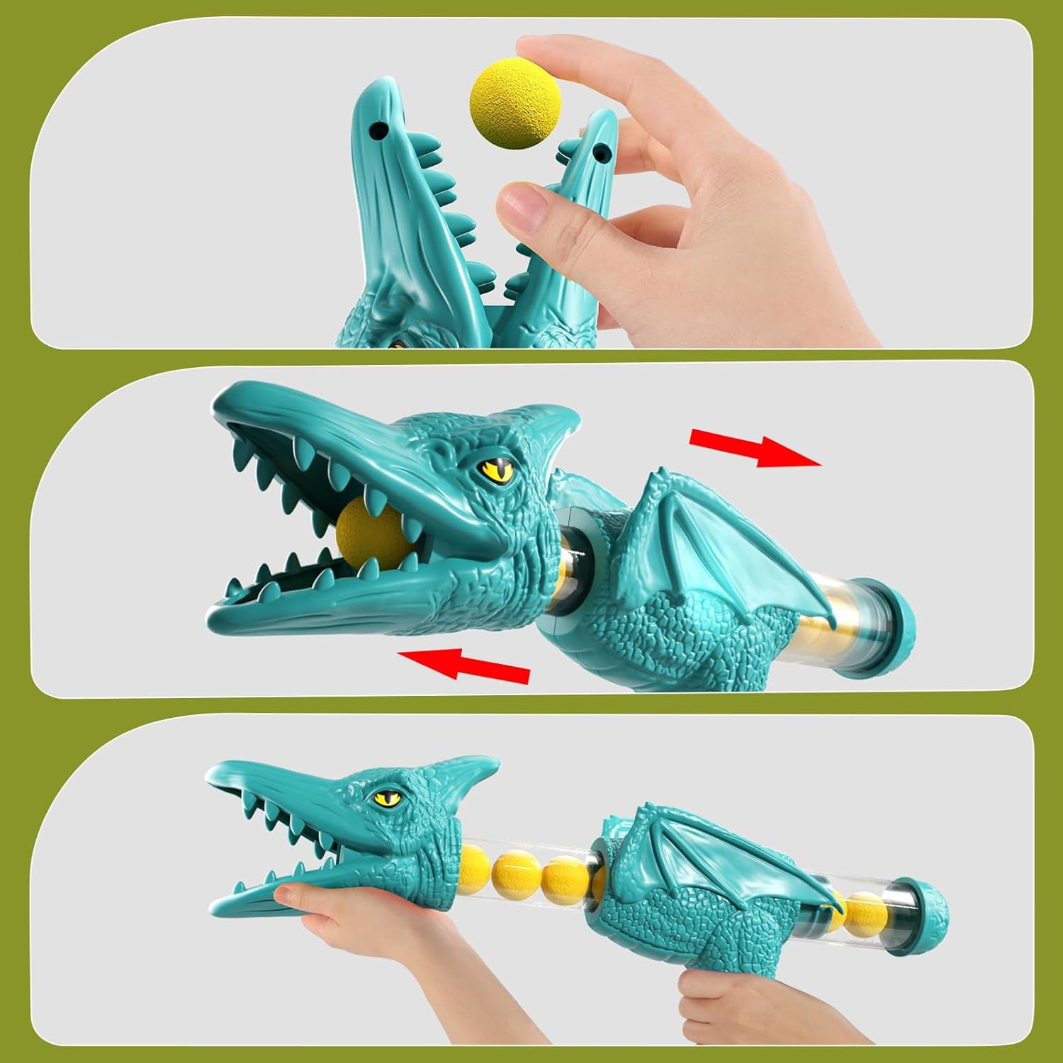 Movable Dinosaur Shooting Toys for Kids 3 4 5 6 7+ Years, Tyrannosaurus Target with Water Mist Spray and Pterosaur Air Pump Foam Blaster