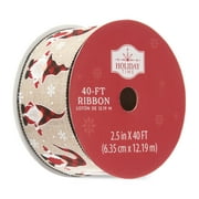 Holiday Time Gnome Ntrl Linen Ribbon
