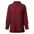 thumbnail image 3 of Vedolay Women's Sweaters Women Knitted Sweater Crew Neck Solid Basic Long Sleeve Loose Fit Pullover Top,Red XL, 3 of 4