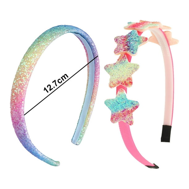 Glitter Headbands for Girls, Rainbow star Hair Bands for  display picture 2
