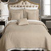 Luxury Soft Checkered Diamond Stitched 3 Piece Coverlet Set Wrinkle-Free Reversible All Season Mini Bedspread Set -Linen-King/Calking