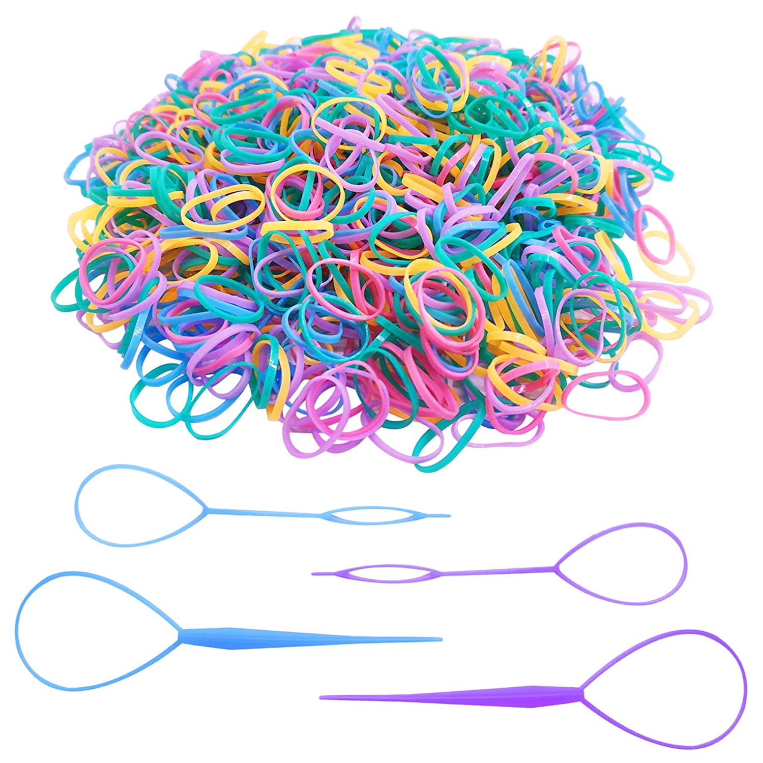 Colorful Hair Rubber Bands Kit, 2500 Pieces Hair Rubber Bands with