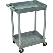 Luxor 18" x 24" Two Shelf Tub Utility Cart - Gray