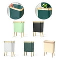 thumbnail image 2 of Modern Waste Basket with Press Open Lid Standing Trash Can for Kitchen Bathroom Household and Commercial Spaces, 2 of 6