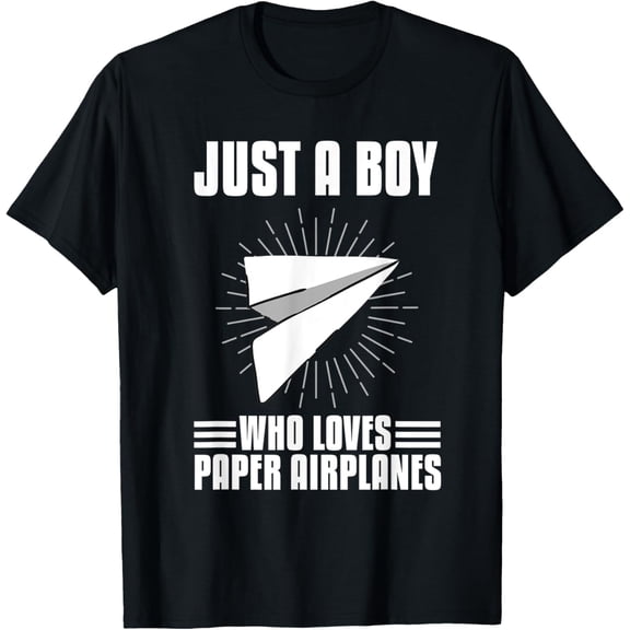 Just A Boy Who loves Paper Airplane Kids Toddler Gift T-Shirt