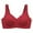 Red, variant on Bras For Women Front Side Buckle Lace Edge No Underwire Movement Seamless Gathering Adjustment Yoga Sleep Large Bra Breathable