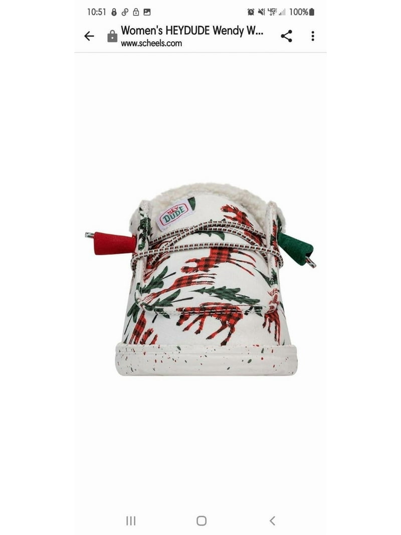 Hey Dude Wendy Woodland Buffalo Plaid Christmas Shoes - Walmart.com