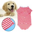 thumbnail image 2 of Large Dog Striped T Shirt Dog Shirts Oversized Breathable Cotton Vest for Medium to Large Dogs (Red and White) - Size, 2 of 3