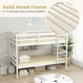 thumbnail image 3 of DFW Bunk Bed Twin Over Twin, Pine Solid Wood Detachable Bed Frame with High Guardrails & Integrated Ladder, Wooden Slatted Bunk Bed for Teens & Adult, No Box Spring Needed, White ￼, 3 of 7