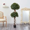 thumbnail image 4 of Nearly Natural 5' Sweet Bay Double Ball Artificial Topiary, Green, 4 of 5