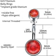 thumbnail image 3 of G23 Titanium Belly Button Rings Cubic Zircon Opal Hypoallergenic Threaded 14G Diamond Navel Body Piercing Jewelry Birthstone for Women, 3 of 6