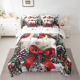 thumbnail image 2 of Feelyou Kawaii Red Bowknot Twin Bedding Sets 7-Piece for Kids, Christmas Robin Bird Bedding Comforter Set, Happy New Year Reversible Sheet Sets, Breathable Home Decor, 2 of 7