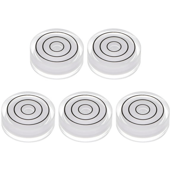 5 Packs Small Circular Bubble Levels 32x12mm Mini Round Bullseye Spirit Level for Camera Tripod Workshop, White