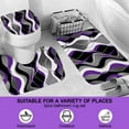 thumbnail image 5 of 4Pcs Purple Shower Curtain Sets with Non-Slip Rugs, Toilet Lid Cover and Bath Mat, Black and Gray Bathroom Decor Set Accessories Fabric Waterproof Shower Curtains with 12 Hooks, 72 x 72 Inch, 5 of 5