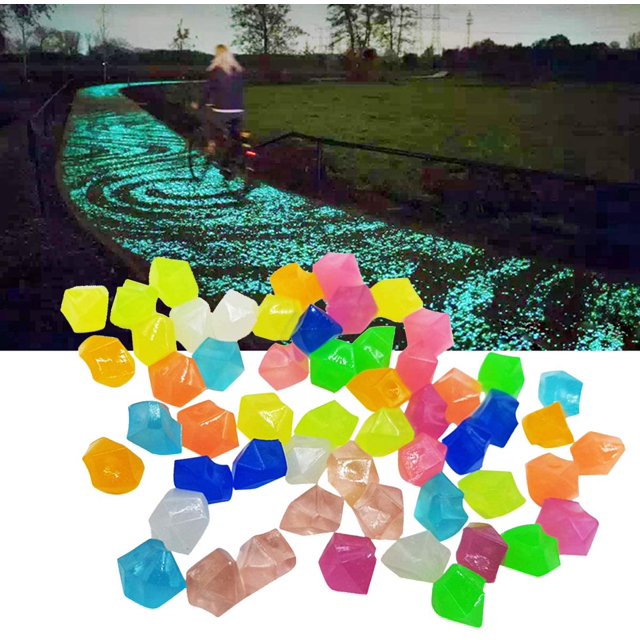 300 piezas de piedras brillantes para jardín que brillan en la oscuridad, pasarela, decoración al aire libre, pecera