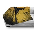 thumbnail image 2 of Scarecrow Soft Flannel Fleece Throw Blanket, Rural Themed Silhouettes of Crows Herbs and Scary, Cozy Plush for Indoor and Outdoor Use, 60" x 80", Marigold Earth Yellow, by Ambesonne, 2 of 5