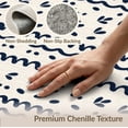thumbnail image 3 of ODIKA 4'x6' Navy Cream Pattern Washable Area Rug Elegant Geometric Stripes with Abstract Motifs Pet Friendly, Non-Shedding for Bedroom, Reading Nook, 3 of 4