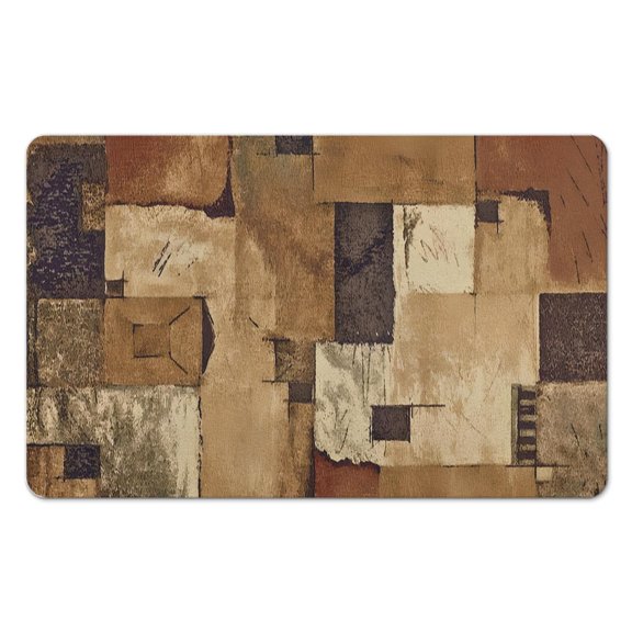 Rockwood Collection's 20x32 Inch Bathroom Rug - Modern Geometric Patchwork Design, Perfect Addition to Bedroom, Office, Living Room, Entryway, Hardwood Floors