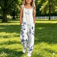 thumbnail image 4 of Coerni Girls Summer Lightweight Jumpsuits Spaghetti Tie Strap Losse Fit Overalls 4-12 Years Kids Casual Fashion Print Rompers, 4 of 4