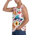 thumbnail image 3 of Lsque Flowers Birds And Butterflies Print Men's Cotton Blend Sleeveless Muscle Shirts (S-3XL)- Moisture Wicking, Odor Protection, UPF 30+,Large, 3 of 8