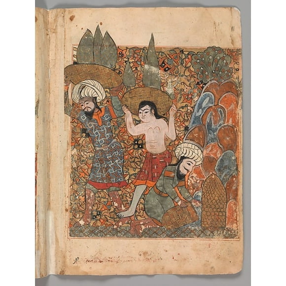The Man who Discovers the Treasure has it Carried Away by Hired Workmen, Folio from a Kalila wa Dimna Poster Print (18 x 24)