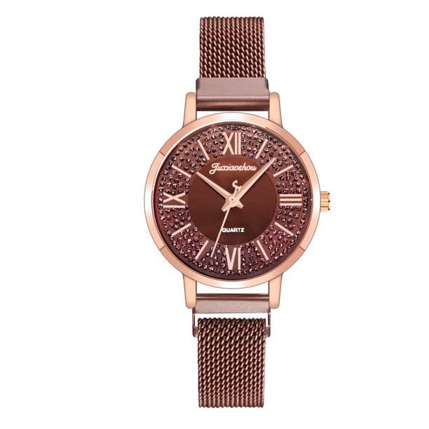 Juxiaoshou Reloj de moda para mujer Reloj de acero inoxidable Vestido casual Muñeca Cristal Wmkox8yii gfajkfgbkjabf718