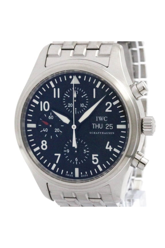 Pre-Owned IWC Pilot Watch Chronograph Steel Automatic Watch IW371704 Polished (Good)