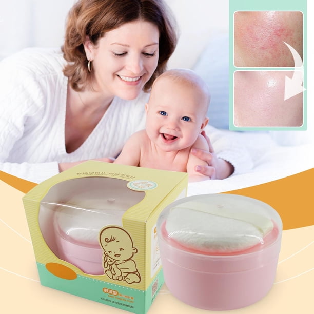 Pisexur Belleza Maquillaje Caja de borlas de talco con aplicador, borla portátil para polvos corporales y contenedor, dispensador de polvos para bebés, contenedor para bañopara mujeres y hombres