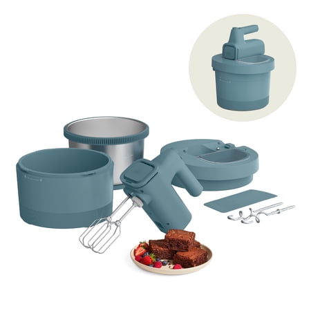 bella 3.5 Qt Hand & Stand Mixer, 2 in 1 Electric Mixer with Bowl, Dough Hook, Whisk & Egg Beater, Surf