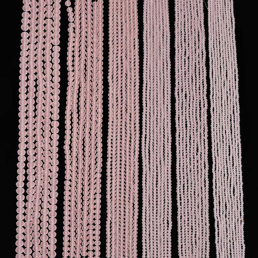 Transparent Glass Beads Strands Faceted Frosted Rondelle Pink 8mm Hole: 1mm about 64~65pcs/strand 40~41cm