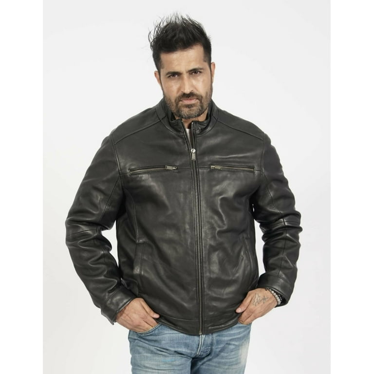 Boston Harbour Bruce Classic Leather Jacket Bruce Black Leather Jacket Walmart