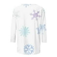 thumbnail image 4 of GA WEIHUA Saving,Graphic 3/4 Sleeve Shirts For Women Xmas Crewneck T-Shirt Holiday Casual Shirts Tunic Tops Christmas Clothes womens christmas shirts(Sky Blue,Medium), 4 of 5