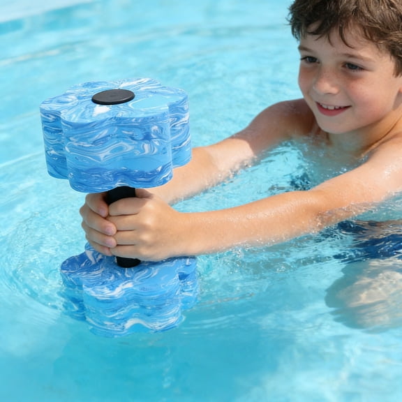 Foam Aquatic Exercise Dumbbells for Water Aerobics, Pool Resistance Training Barbells, Lightweight Water Fitness Equipment for Men Women, Aqua Therapy, Swim Workout