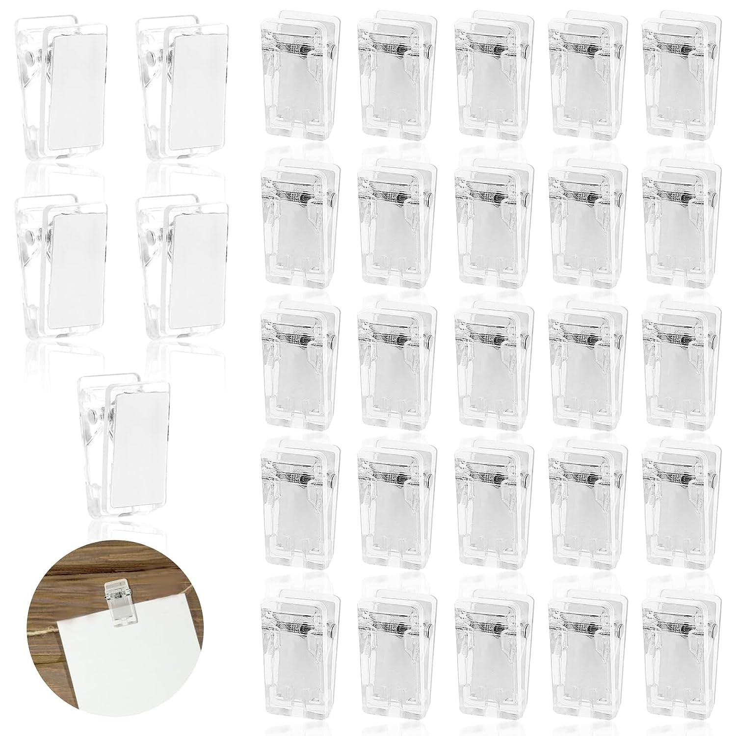 Holzlrgus 30 Pieces Self Adhesive Clips, Wall Clips for Hanging Clear