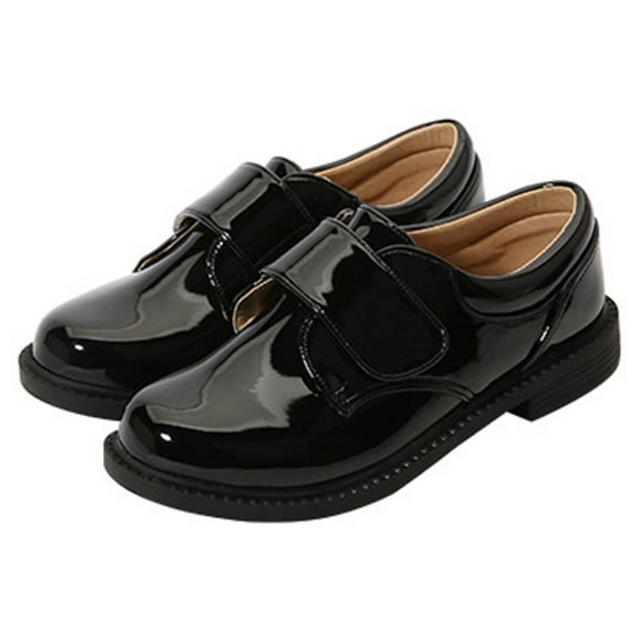 Mepaouo Toddler Boys Girls Dress Shoes Kids Classic School Uniform Oxford Loafer Flats(Black,30)