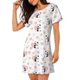 thumbnail image 2 of Rateoe Heart Panda Print Women’s Nightdress – Cozy Cotton Short-sleeved Sleep Shirt, Loose-Fit Sleepwear, Perfect for Relaxing and Sleeping, 2 of 6
