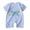Blue, variant on Unisex 0-2T Baby Short Sleeve Short Romper Cute Print Soft Thin Cotton Round Neck Snap Crotch Summer Infant Onesie
