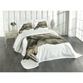 thumbnail image 3 of Ambesonne Sloth Quilted Bedspread Set 3 Pcs, Tropical Animal Smiling, Queen Size, Ivory Black, 3 of 5