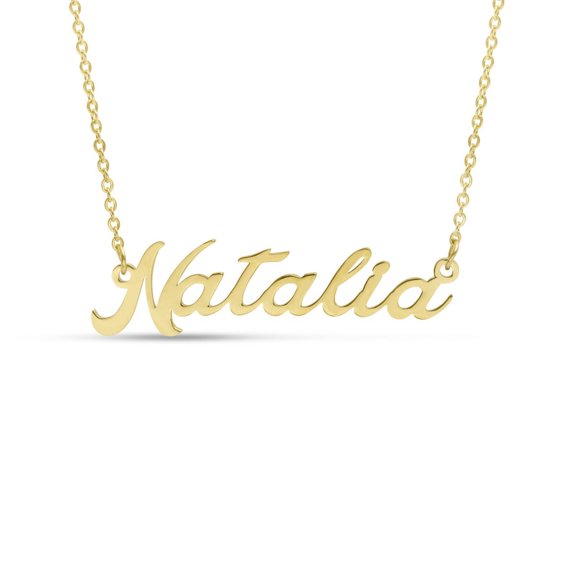 SuperJeweler Natalia Nameplate Necklace in Gold, 16 inches All Names Available for Women