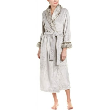 Natori Women's Frosted Fur Robe, ash, Medium